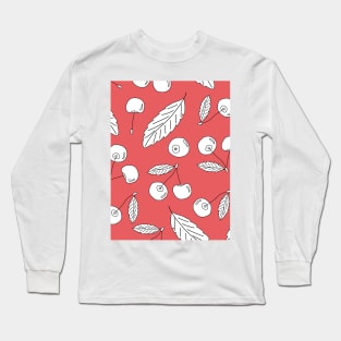 Red white black contour seamless pattern Long Sleeve T-Shirt